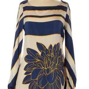 Boatneck Floral Tunic Dress y2K BOHO BIG FLORAL